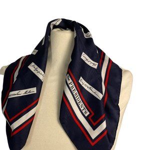 Vintage Presidents 1776 - 1976 Signatures Navy & Red Twill Scarf 20" Square
